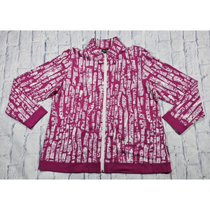 Chicos Additions WOMENS 3 SIZE XL Pink Jacket Full Zip Stretch Lightweight
